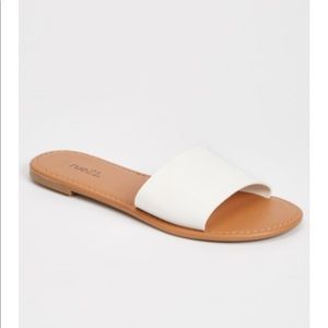 White slide sandals
